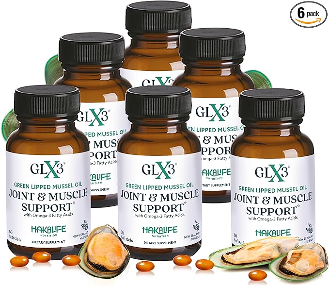 GLX3 Green Lipped Mussel Oil Capsules for Joint and Muscle Support | Extra-Strength ETA, EPA, DHA Omega-3 Green Lipped Mussel Supplement for Comfort, Flexibility & Recovery by HakaLife GLX3