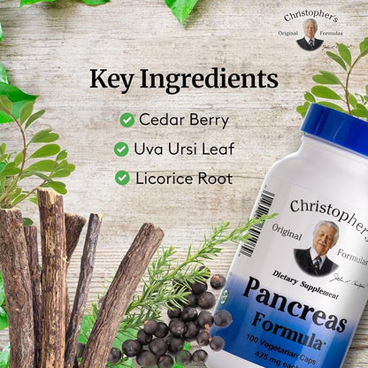Christopher's Original Formulas Pancreas Formula - Pancreas Cleanse Detox & Repair - Probiotics for Digestive Health - Pack of 5