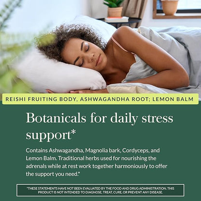 Gaia Herbs Adrenal Health Nightly Restore - Herbal Supplement with Ashwagandha, Magnolia Bark, Cordyceps, Lemon Balm & More* - 60 Vegan Liquid Phyto-Caps (30 Servings)