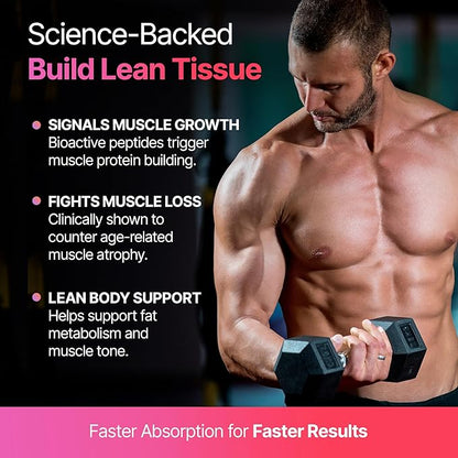 BeMe Liquid Collagen Peptides - Easy Protein Shots for Lean Muscle Support and Workout Recovery. 15g Whey Free Formula with 16.7g Hydrolyzed Collagen for Gym Performance. 15 Sachets, Apple Flavor