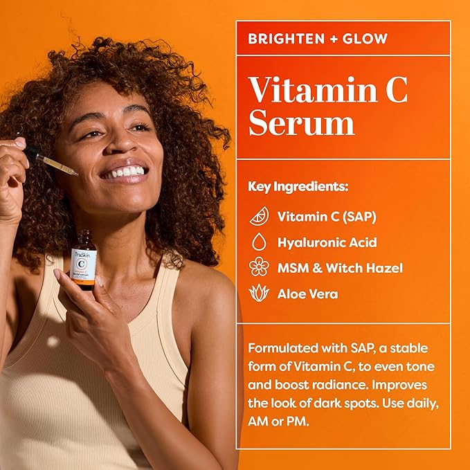 TruSkin Face Serum Trio – Vitamin C, Retinol & Hyaluronic Acid Anti-Aging Serums for Face – AM, PM & All-Day Skincare Routine – Brightening, Smoothing & Hydrating Facial Serums, 1 fl oz Each