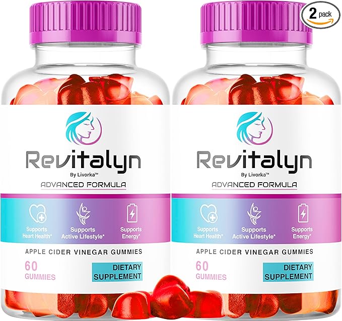 (2 Pack) Revitalyn Gummies - Revitalyn Apple Cider Vinegar Daily Formula for Skin Health, RevitalynAppleCider Gummy Premium Support Healthy All Natural Advanced Formula, 120 Gummies for 2 Months