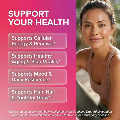 NAD+ Resveratrol Supplement for Women NAD Turmeric Vitamin C Acai Pomegranate Collagen Peptides Nicotinamide Riboside Fisetin Vitamin E Polygonum Multiflorum Berberine 90 Capsules by Clean Nutra