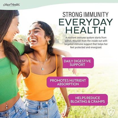 Teen Vitamins for Girls 12-17 - Teen Multivitamin Supreme with D3, Iron, Calcium, Biotin, Digestive Enzymes – Teenager Girl Multi Vitamins for Energy, Immune & Mood Support – 60 Count