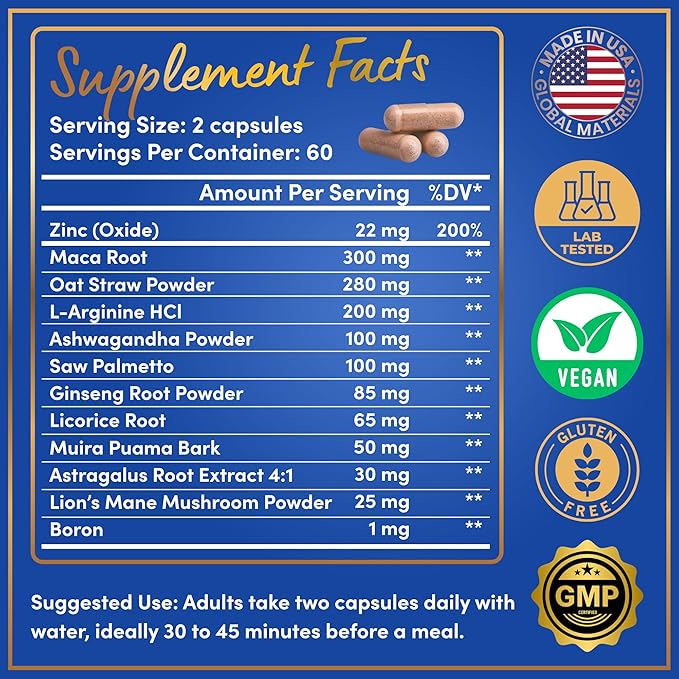 Fertility Supplements for Men Prenatal Vitamins - Zinc, Maca, Ashwagandha, L Arginine Plus Natural Extracts - Conception for Him Male Fertility Support Supplement - 4-Month Supply, 240 Pills