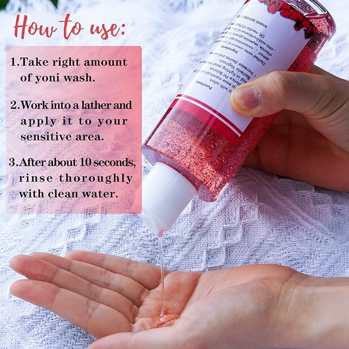 Feminine Wash with Cleaning Factor- Clean, pH Balance for Women, Rose Yoni Wash, 6.7 fl.oz Intimate Cleanser
