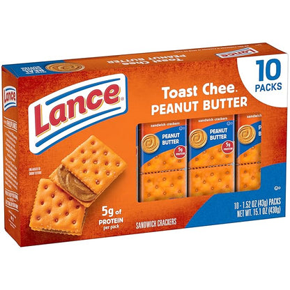 Lance ToastChee Peanut Butter, 10 Count 1.52 Oz