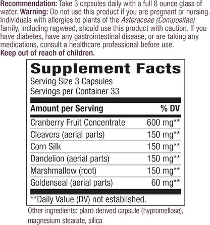Nature's Way Premium Blend Urinary with Cranberry, 1,260 mg per Serving, 100 Caps (Pack of 2)