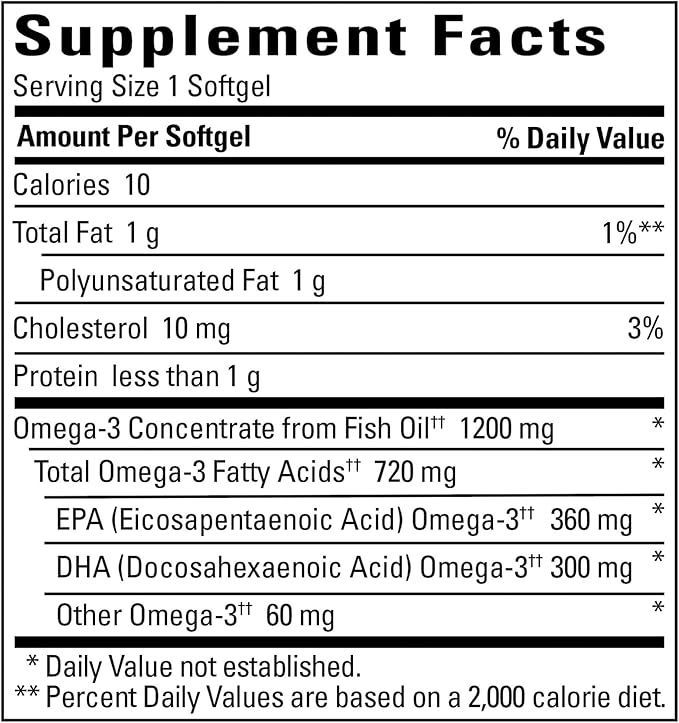 Nature Made Burp-Less Fish Oil 1200 mg One Per Day, 120 Softgels, Fish Oil Omega 3 Supplement for Heart Health (Pack of 3)