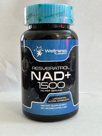 WELLNESS LABSRX Liposomal NAD Supplement, 1500mg - USA Made, NAD Resveratrol Supplement for Women and Men, NAD+ Support Cellular Health, Energy & Anti Aging - 6 Pack