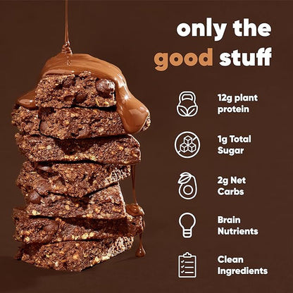 IQBAR Clean Plant Protein Bars - Chocolate Sea Salt - 24 Count - Keto, Vegan, High Fiber, Gluten and Dairy Free, Low Sugar Snack - Brain and Body Nutrients for Focus, Energy, Meal Replacement