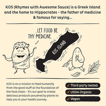 KOS Organic Vegan Protein Powder with 50mg Caffeine, Salted Caramel Coffee - Pea Protein Blend, Plant Based Superfood Rich in Vitamins & Minerals - Meal Replacement for Women & Men, 28 Servings