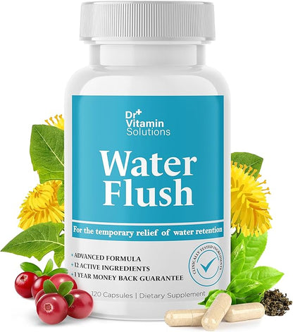 Diuretic Water Pills for Weight Control - Instant Relief from Bloat and Swelling - Green Tea, Cranberry, Dandelion Leaf Extract - Water Retention Pills for Women & Men, 120 Caps