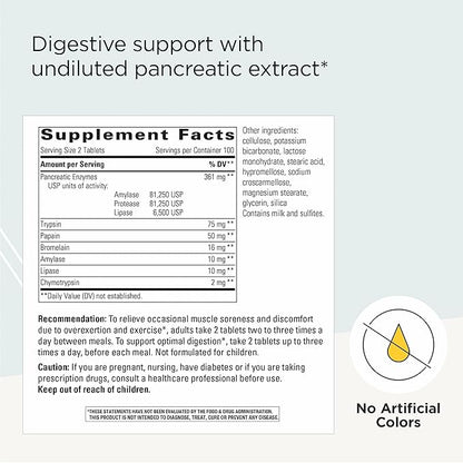 Integrative Therapeutics Bio-Zyme - Pancreatic Enzyme Complex for Digestive Support* - Supports Healthy Digestion* - Undiluted Pancreatic Extract - 200 Tablets (100 Servings)