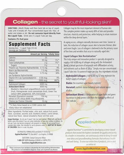 Lumintrail Liquid Collagen Skin Revitalization Dietary Supplements 10 Liquid Tubes with Pill Case