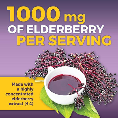 Viva Naturals Black Elderberry 1000mg with Vitamin C, D3 5000 IU & Zinc - 5-in-1 Immune Support Supplement for Adults, Sambucus Elderberry Capsules with Ginger for Men and Women, (60 Capsules)