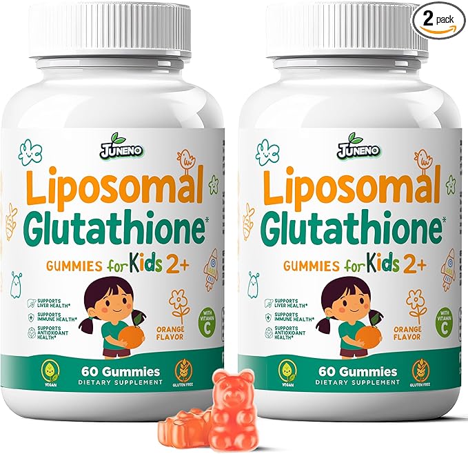 Liposomal Glutathione Gummies for Kids - Vitamin C Supplement for Healthy Immune Support Antioxidants & Detox - Sugar Free Vegan Non GMO