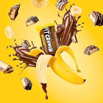 FITCRUNCH Snack Size Protein Bars, 6-Layer Baked Bar, 4g of Sugar, Gluten Free & Soft Cake Core (9 Bars, Chocolate Banana)