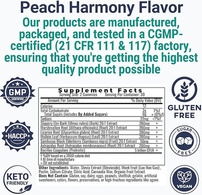 SHIZAM Slippery Elm, Mullein Leaf, Marshmallow Root, Licorice Root, Astragalus Root, Elderberry & Probiotic Bacillus Coagulans Gummies – Sugar-Free, Keto-Friendly, Vegan - Gymnema Sylvestre