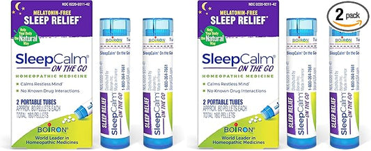 Boiron SleepCalm On The Go Sleep Aid for Deep, Relaxing, Restful Nighttime Sleep - Melatonin-Free and Non Habit-Forming - 80 Count (Pack of 4)