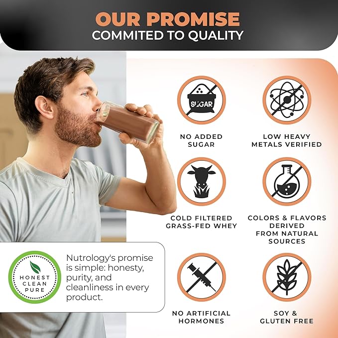 Nutrology TRIPACT Protein Powder - 7-in-1 Meal Replacement Shake with Grass Fed Whey Protein Powder, Pea, Rice, Greens for Muscle Recovery & Immunity, Creamy Chocolate Flavor, 20 Servings