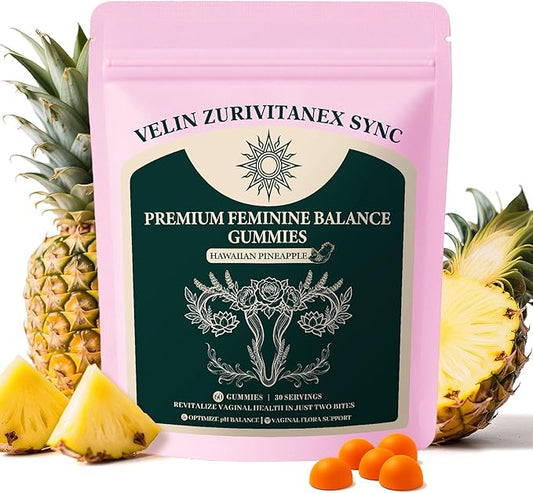 Women’s Daily Probiotic Gummies – Feminine Balance & pH Support – Vegan, Gluten-Free – Pineapple Flavor – 60 Gummies (30 Servings)