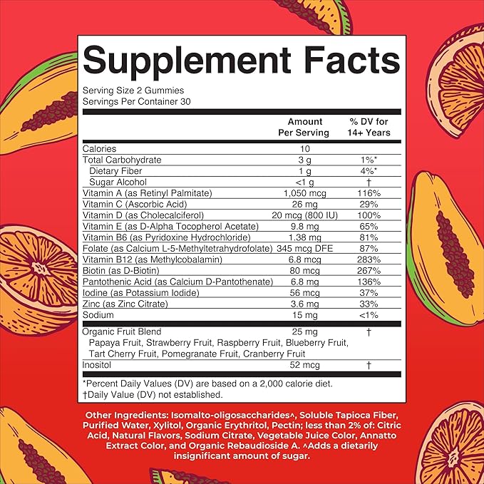 MaryRuth's Multivitamin Gummies for Men | Vitamin A, C, D, E, B6, B12, Biotin, Zinc | Energy Metabolism | Immunity | Bone Health | Cellular Health | Vegan | Non-GMO | Gluten & Sugar Free | 60 Count