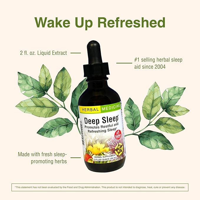 Herbs Etc. - Deep Sleep - Natural Herbal Supplement - Non-Habit Forming - 2 oz Liquid Extract (Contains Fresh Extracts of California Poppy, Valerian, Passionflower, Chamomile, Lemon Balm)