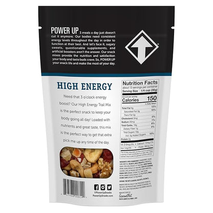 Power Up Premium Trail Mix - High Energy Trail Mix 14oz, Gluten Free, Vegan, Non-GMO (Pack of 2)
