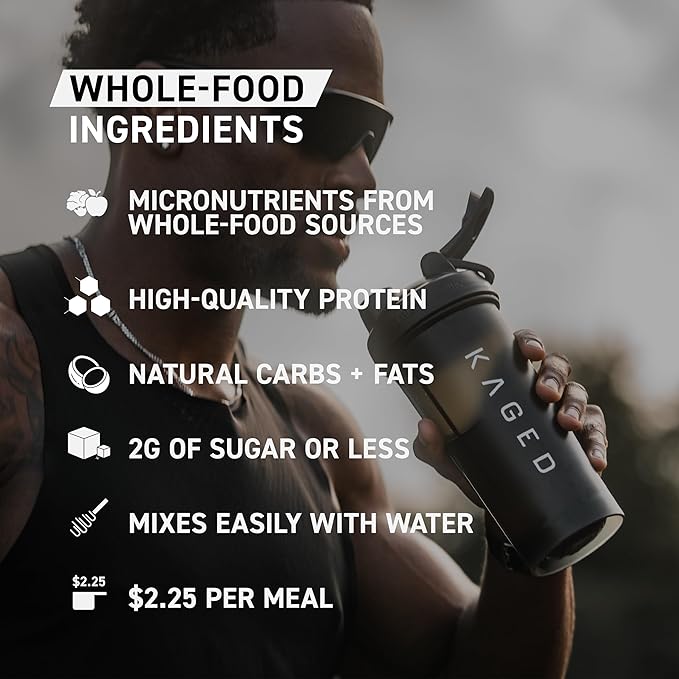 Kaged Clean Meal Powder | Vanilla Cake | Meal Replacement Shake | Whey Protein Isolate | Clean Carbs, MCT Oil Fats, Organic Vitamins and Minerals | Supplements for Men & Women | 20 Servings