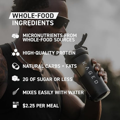 Kaged Clean Meal Powder | Vanilla Cake | Meal Replacement Shake | Whey Protein Isolate | Clean Carbs, MCT Oil Fats, Organic Vitamins and Minerals | Supplements for Men & Women | 20 Servings