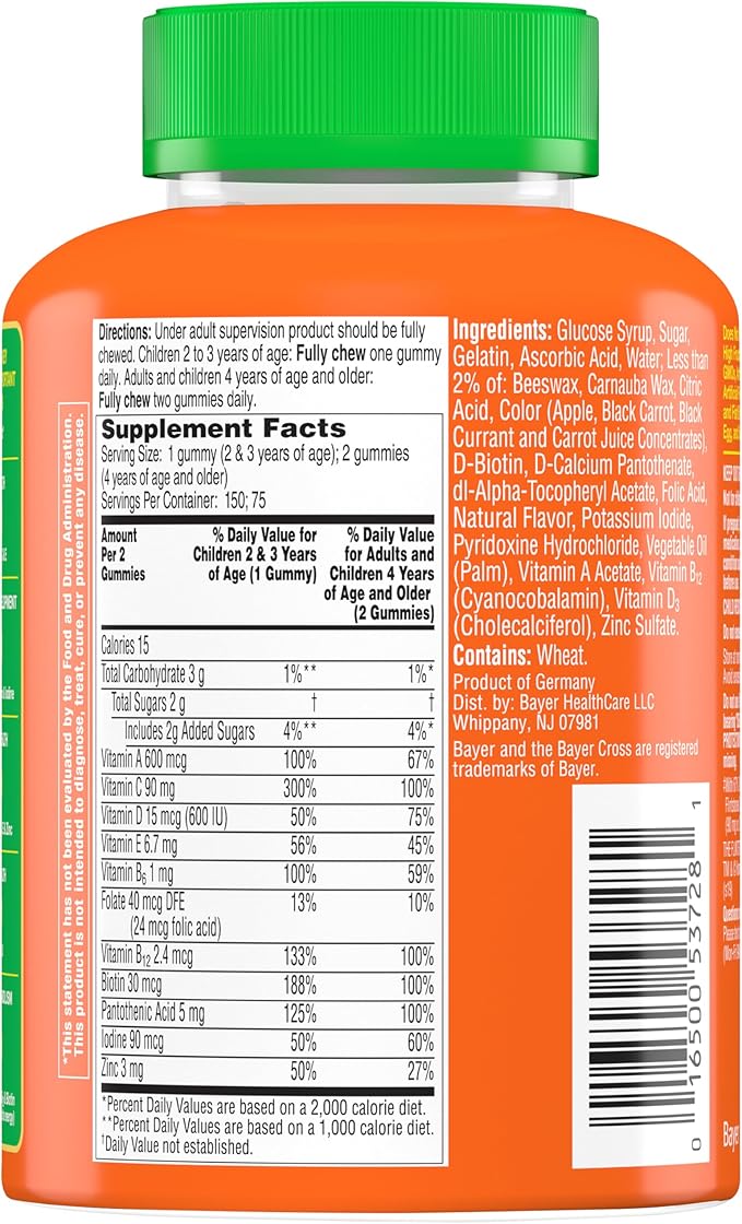 Flintstones Gummies Kids Vitamins with Immunity Support*, Kids and Toddler Multivitamin with Vitamin C, Vitamin D, B12, Zinc & More, Orange 150ct, (Pack of 2)