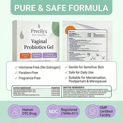 Vaginal Probiotics Intimate Care Gel for Women with Boric Acid Odor Control,Itch Relief & pH Balance Hormone-Free | BV & Yeast Infection Care | Dryness Moisturizer,14 Pre-Filled Applicators