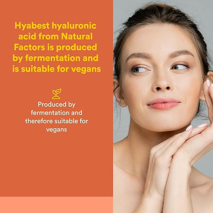 Natural Factors - Hyabest Hyaluronic Acid, Supports Healthy Joints & Skin, 60 Vegetarian Capsules