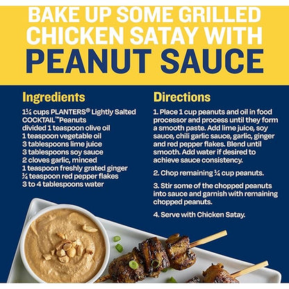 PLANTERS Dry Roasted Peanuts, Plant-Based Protein, Lightly Salted, Peanut Snack, 16 Oz Jar (Pack of 2)