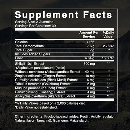Best Naturtals Shilajit Gummies from Himalayan - 60 ct - Made with Ashwagandha, Black Musli, and Gokshura