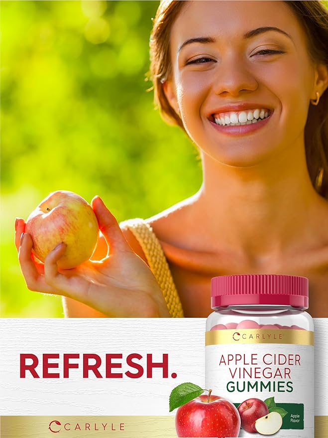 Carlyle Vegan Apple Cider Vinegar Gummies | 75 Count | Apple Flavor | Non-GMO, Gluten Free | ACV Supplement