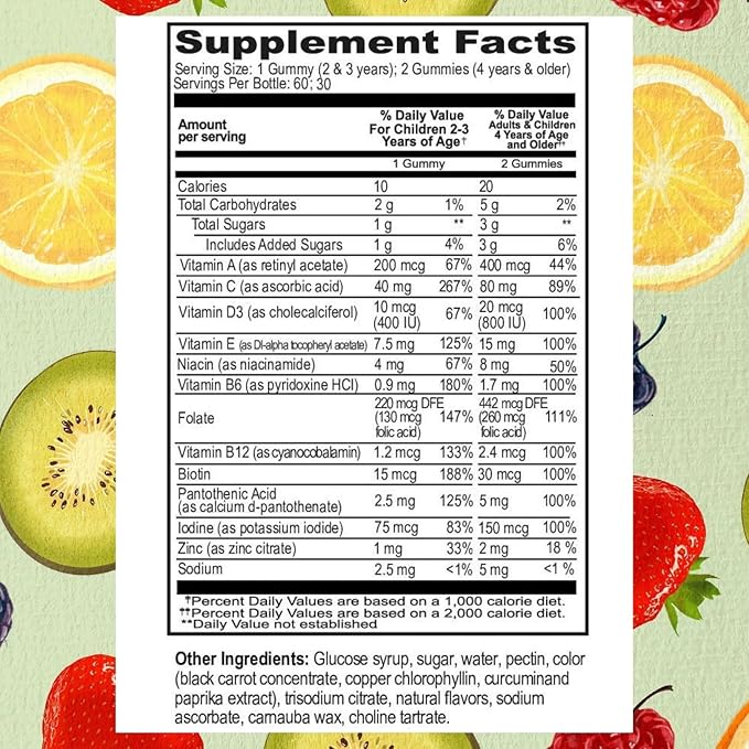Go Healthy Kids Multivitamin Gummies, Immune Support, Kids Vitamin Gummies, Kosher Kid Vitamin, Halal, Non-GMO, Gluten-Free Tasty Gummy - 30 Servings