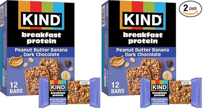 Kind,Bar Protein Breakfast Peanut Butter Banana Dark Chocolate,10.58 Ounce,6 Count (Pack of 2)