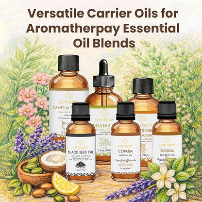 Evening Primrose Oil for Skin Hair Nails, 100% Pure & Natural Carrier Oil, Cold-Pressed & Unrefined, Multi-Purpose Body Oil, 2 Fl Oz