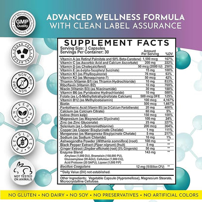 GLP-1 Support Supplement for Weight Loss - 32-in-1 with Probiotics for Fat Burn Boost Metabolism & Gut Health - Natural Daily Oral GLP1 Support for Women & Men - Vegan Gluten Free