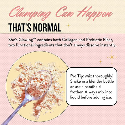 Legendairy Milk Collagen Peptides Powder & Prebiotic Fiber for Women, Digestive Health Drink Mix, Skin, Cellulite, Fine Lines & Regularity, Tropical Flavor Supplement, She’s Glowing 18 Stick Packs