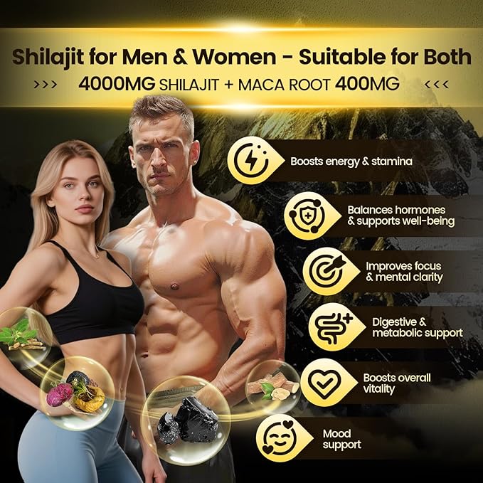Shilajit* Gummies,Pure Himalayan* micronutrient Supplement, Himalayan Premium Ingredient with Shilajit, Ashwagandha, Gokshura, Fulvic Acid & 85+ Trace Minerals I for Men & Women ((4000MG/1 Bag))
