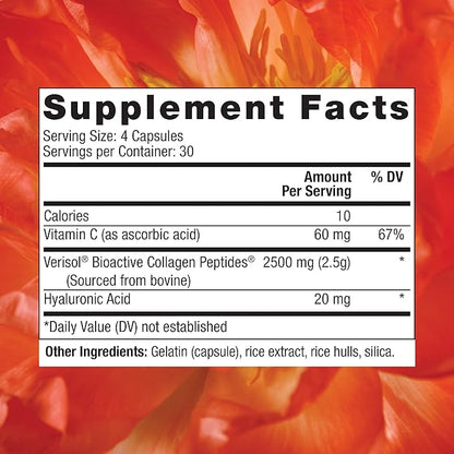Reserveage Beauty Collagen Replenish - Collagen Booster & Supplement for Healthy Skin Care & Hair Growth - Supports Natural Elastin Production - 120 Capsules (30 Servings)