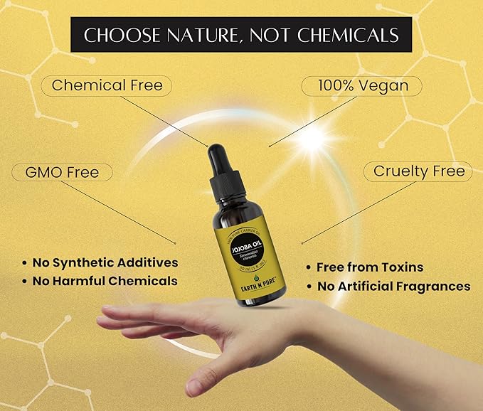 Earth N Pure Jojoba Oil Cold Pressed Natural and Therapeutic Grade for Skin & Hair 100 ml