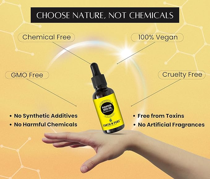Earth N Pure Pumpkin Seed Oil (Kaddu Oil) Cold Pressed, Natural and Therapeutic Grade - 100 ml
