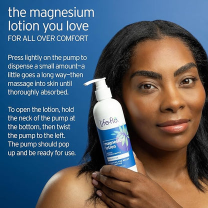 LIFE-FLO Unscented Magnesium Lotion - Highly Concentrated Magnesium Lotion for Kids and Adults - Soothes Overworked Muscles, Joints When Massaged into the Skin - Hypoallergenic, 60-Day Guarantee - 8oz
