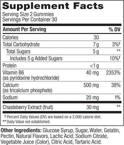 OLLY Period Hero Gummies, PMS Support Supplement,* Chasteberry, Vitamin B6, Calcium, Cran-Raspberry Flavor, 30 Day Supply - 60 Count