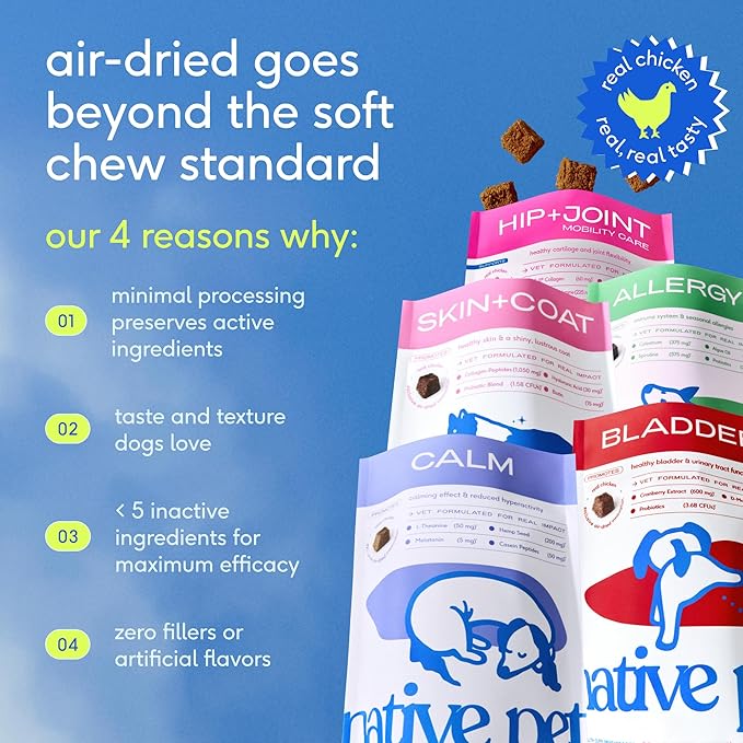 Native Pet Skin & Coat Chews - Omega 3 Fish Oil for Dogs Skin & Coat Supplement - Itch Relief, Shiny Fur & Shedding Support - Collagen, Hyaluronic Acid, Biotin, Probiotics & Salmon Oil - 30 Chews