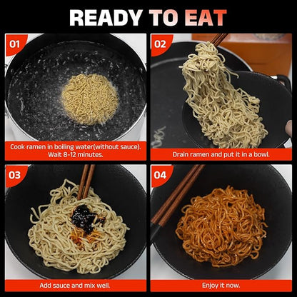 Healspot High Protein Spicy Buldak Noodles, Dry Tossed Ramen, 31g Plant-Based Protein, Low Fat, Low Carb, Non GMO, Keto Friendly & Plant Based (6 packs)